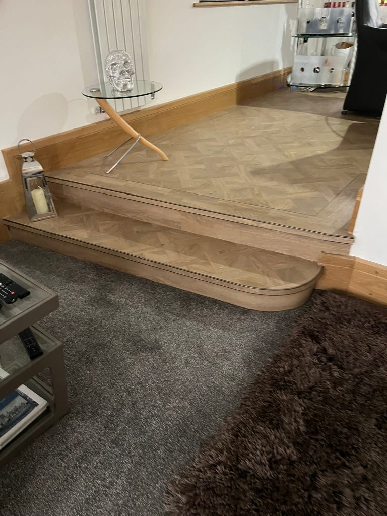 Light brown herringbone small step